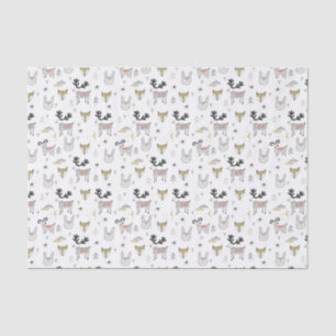 Cute Woodland Animal Doodle Pattern Tissuepapier