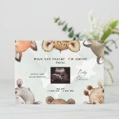 Cute Woodland Animal Ears Ultrasound Rond Invit Kaart (Staand voorkant)