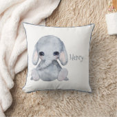 Cute Woodland Animal Elephant Name Nursery Kussen (Deken)
