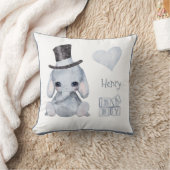 Cute Woodland Animal Elephant Name Nursery Throw P Kussen (Deken)