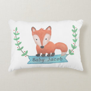Cute Woodland Animal Fox Baby Nursery Sierkussen Accent Kussen
