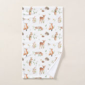 Cute Woodland Animal Friends Pattern Bad Handdoek (Handdoek)