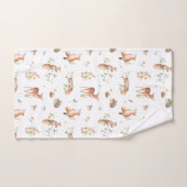 Cute Woodland Animal Friends Pattern Bad Handdoek (Handdoek)