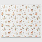 Cute Woodland Animal Friends Pattern Cadeaupapier (Vlak)