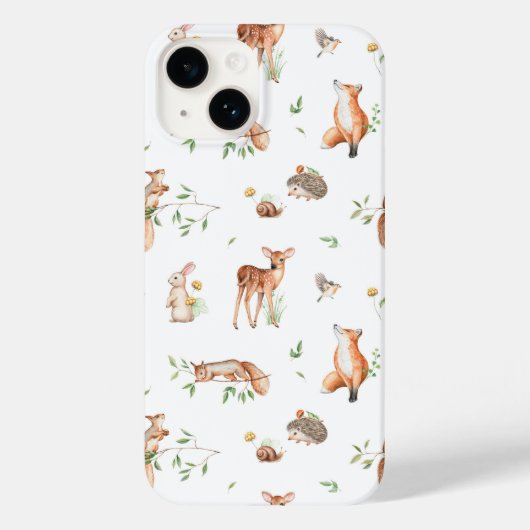 Cute Woodland Animal Friends Pattern Case-Mate iPhone Case (Achterkant)
