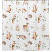 Cute Woodland Animal Friends Pattern Douchegordijn (Voorkant)