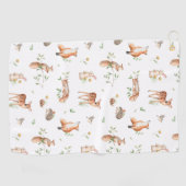 Cute Woodland Animal Friends Pattern Golfhanddoek (Horizontaal)