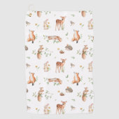 Cute Woodland Animal Friends Pattern Golfhanddoek (Voorkant)