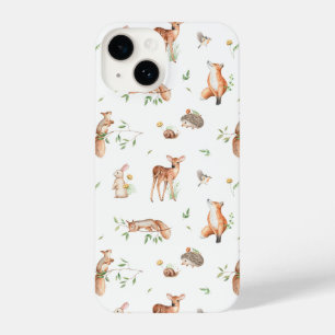 Cute Woodland Animal Friends Pattern iPhone 14 Hoesje