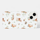 Cute Woodland Animal Friends Pattern iPhone Hoesje (Achterkant horizontaal)