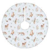 Cute Woodland Animal Friends Pattern Kerstboom Rok (Voorkant)