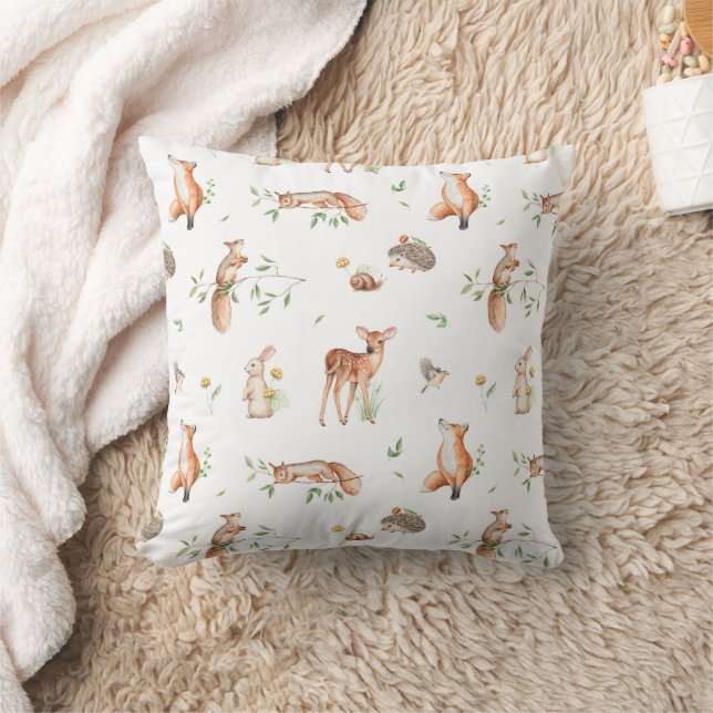 Cute Woodland Animal Friends Pattern Kussen (Deken)