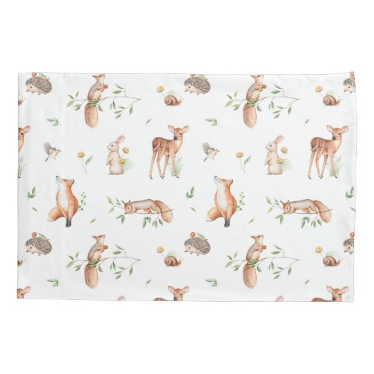 Cute Woodland Animal Friends Pattern Kussensloop (Achterkant)