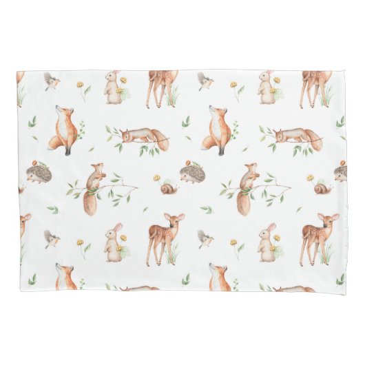 Cute Woodland Animal Friends Pattern Kussensloop (Voorkant)