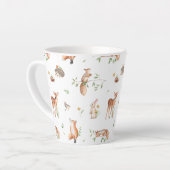 Cute Woodland Animal Friends Pattern Latte Mok (Linkerhoek)