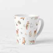 Cute Woodland Animal Friends Pattern Latte Mok (Rechterhoek)