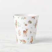 Cute Woodland Animal Friends Pattern Latte Mok (Voorkant)