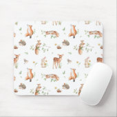 Cute Woodland Animal Friends Pattern Muismat (Met muis)