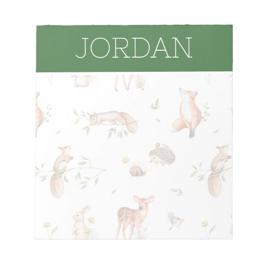 Cute Woodland Animal Friends Pattern Notitieblok (Voorkant)
