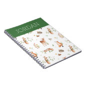 Cute Woodland Animal Friends Pattern Notitieboek (Rechterzijde)