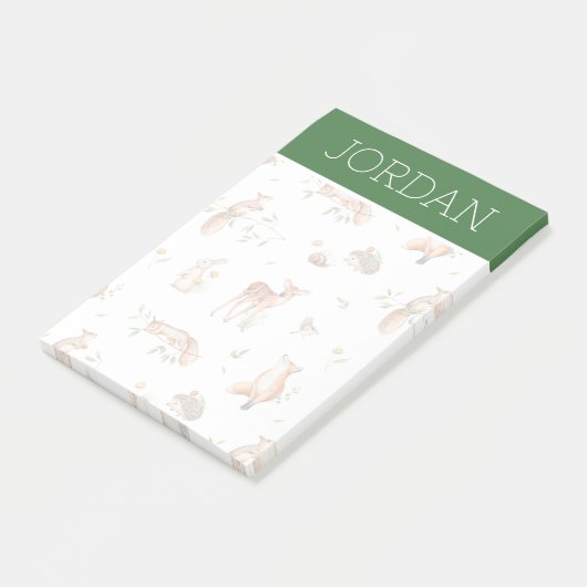 Cute Woodland Animal Friends Pattern Post-it® Notes (Schuin)