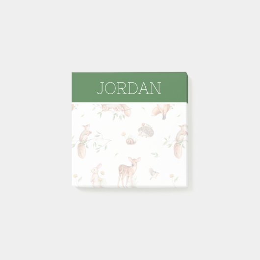 Cute Woodland Animal Friends Pattern Post-it® Notes (Voorkant)
