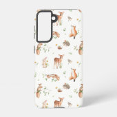Cute Woodland Animal Friends Pattern Samsung Galaxy Hoesje (Achterkant)