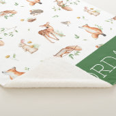Cute Woodland Animal Friends Pattern Sherpa Deken (3/4)
