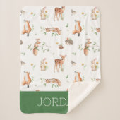 Cute Woodland Animal Friends Pattern Sherpa Deken (Voorkant)