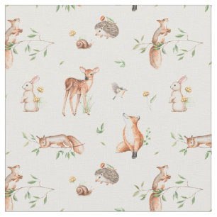 Cute Woodland Animal Friends Pattern Stof