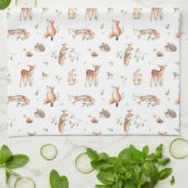 Cute Woodland Animal Friends Pattern Theedoek (Gevouwen)