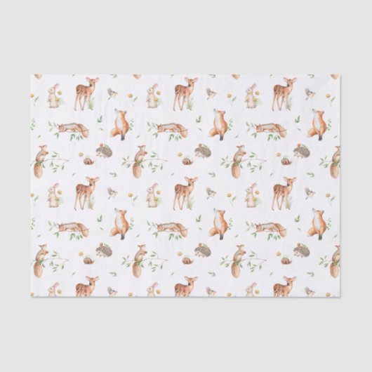 Cute Woodland Animal Friends Pattern Tissuepapier (Voorkant)