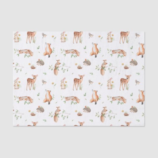 Cute Woodland Animal Friends Pattern Tissuepapier (Voorkant)