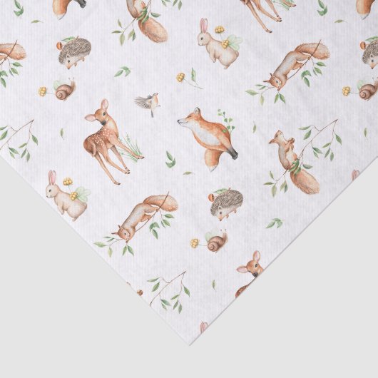Cute Woodland Animal Friends Pattern Tissuepapier (Detail)