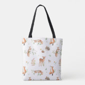 Cute Woodland Animal Friends Pattern Tote Bag (Achterkant)