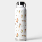 Cute Woodland Animal Friends Pattern Waterfles (Achterkant)