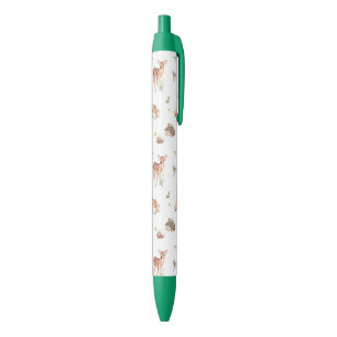 Cute Woodland Animal Friends Pattern Zwarte Inkt Pen