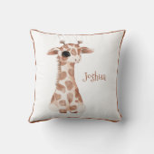 Cute Woodland Animal Giraffe Name Nursery Kussen (Achterkant)