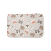 Cute Woodland Animal Kinder Pattern Bathroom Badmat (Voorkant)