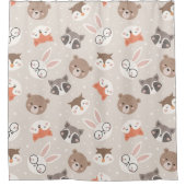 Cute Woodland Animal Kinder Pattern Bathroom Douchegordijn (Voorkant)