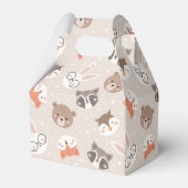 Cute Woodland Animal Kinder Pattern Birthday Party Bedankdoosjes (Achterkant)