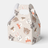 Cute Woodland Animal Kinder Pattern Birthday Party Bedankdoosjes (Voorkant Zijde)