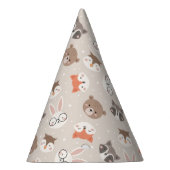 Cute Woodland Animal Kinder Pattern Birthday Party Feesthoedjes (Rechts)