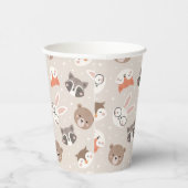 Cute Woodland Animal Kinder Pattern Birthday Party Papieren Bekers (Rechts)