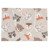 Cute Woodland Animal Kinder Pattern Groot Cadeauzakje (Achterkant)