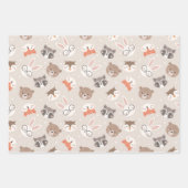 Cute Woodland Animal Kinder Pattern Inpakpapier Vel (Voorkant)