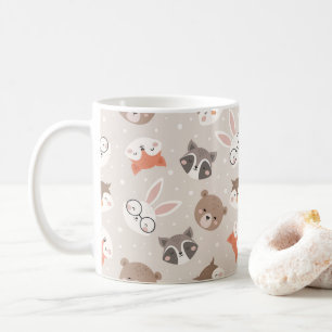Cute Woodland Animal Kinder Pattern Koffiemok