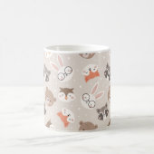 Cute Woodland Animal Kinder Pattern Koffiemok (Center)