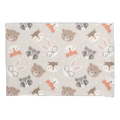 Cute Woodland Animal Kinder Pattern Kussensloop (Voorkant)