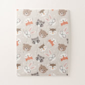 Cute Woodland Animal Kinder Pattern Legpuzzel (Verticaal)